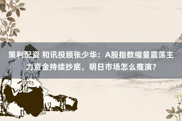 策利配资 和讯投顾张少华：A股指数缩量震荡主力资金持续抄底，明日市场怎么推演？
