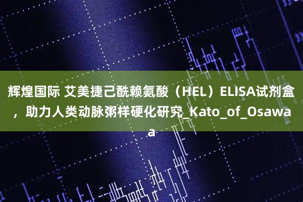 辉煌国际 艾美捷己酰赖氨酸（HEL）ELISA试剂盒，助力人类动脉粥样硬化研究_Kato_of_Osawa